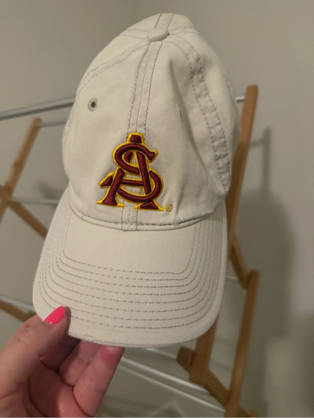 ASU Embroidered Cream Baseball Cap - Kids